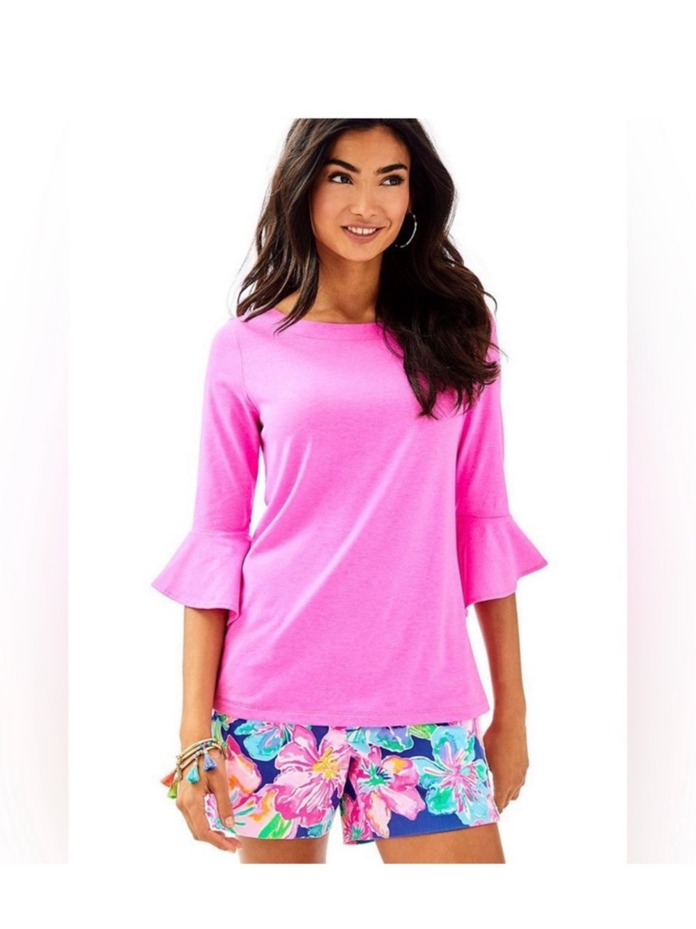 NWT, Lilly Pulitzer Fontaine Top in Mandevilla Pink, Size XS